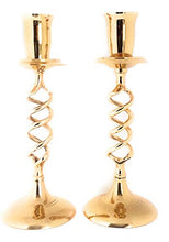 Load image into Gallery viewer, Candle Holder Spiral Brass Pair
