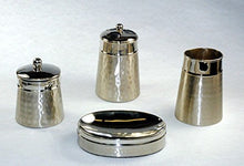 Load image into Gallery viewer, Hammered Two Tone Set of Four Soap Dish, Tumbler, Tooth Brush Holder and Canister
