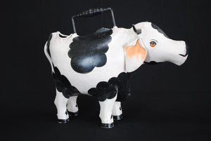 Cow Watering Can, hand painted 14"