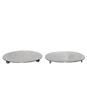 Hammered Stainless Steel 8" Round trivet set of 2