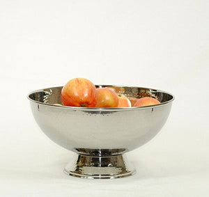 Hammered Stainless Steel Shiny Fruit and Punch Bowl