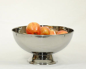 Hammered Stainless Steel Shiny Fruit and Punch Bowl