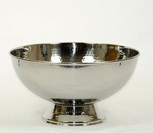 Load image into Gallery viewer, Hammered Stainless Steel Shiny Fruit and Punch Bowl
