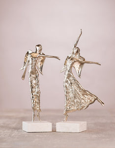 Angels dancing, silver, set of 2 FFG1387 A&B 12" and 15"