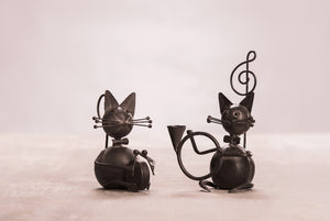 Cats, musicians, 7" set of 2 AR4342AB