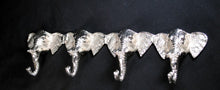 Load image into Gallery viewer, Elephant Four Hook Rack Silver
