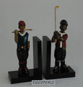 Golfer Book Ends pair 12" ht FBE784