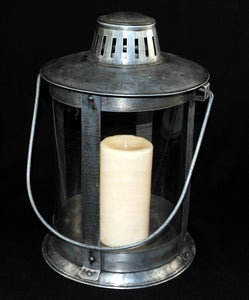 Pipe Candle Cage Lantern 9" dia  x 13" ht